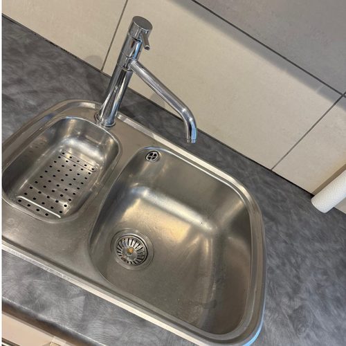 Spotless kitchen sink after deep clean