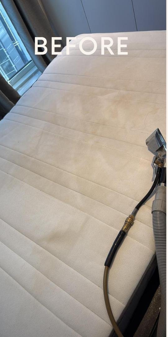 Stained mattress before cleaning